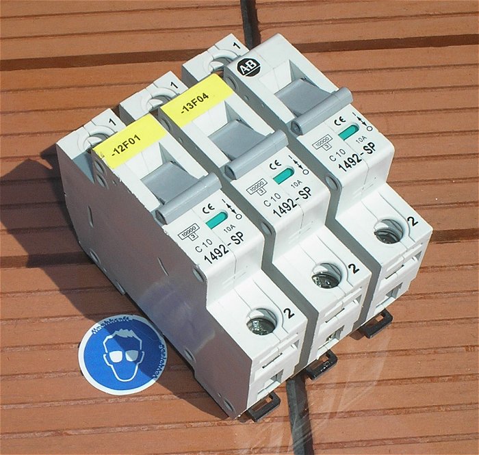hq 3x Leitungsschutzschalter LS Automat Sicherung C10 A Ampere 1polig AB 1492-SP