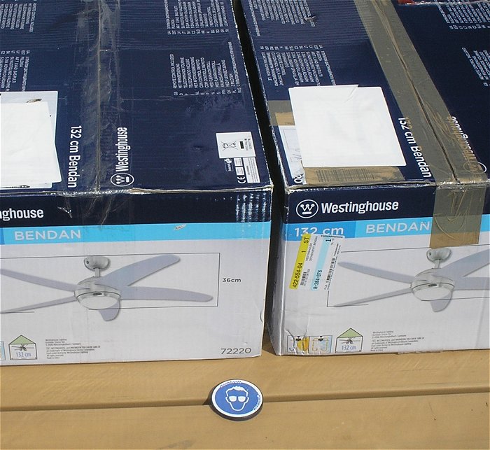 hq 2x Ventilator Deckenventilator 132cm Westinghouse Bendan silber EAN 4895105607959