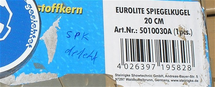hq7 2x Spiegelkugel 20cm 1x Farbwechsler PAR 36 1x Flower Lichteffekt Eurolite
