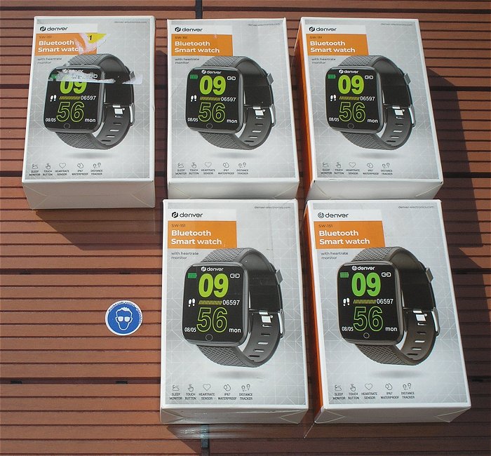 hq 5x Smartwatch Sportuhr Fitnessuhr USB Bluetooth BT Denver SW-151 EAN 5706751054617
