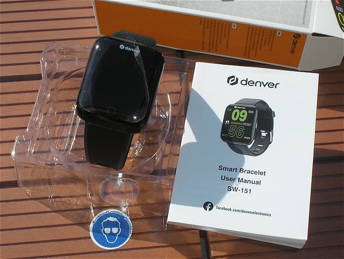 hq1 5x Smartwatch Sportuhr Fitnessuhr USB Bluetooth BT Denver SW-151 EAN 5706751054617