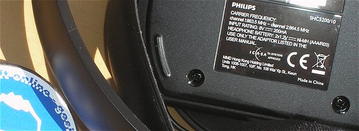 hq6 1x Philips SHC5200 10 3x Funk Kopfhörer schwarz Thomson WHP3777  EAN 4047443370747