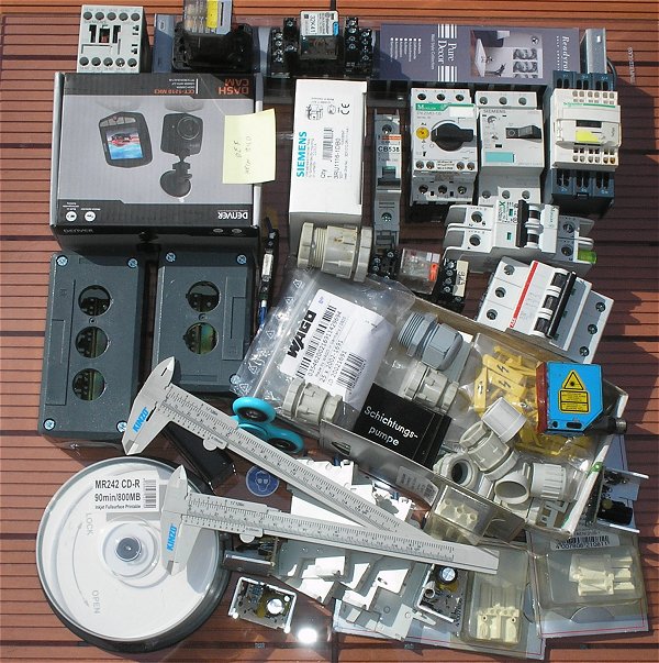hq Reihenklemmen Tastergehäuse Sicherung LED Lupenleuchte CD Rohlinge Lichtschranke