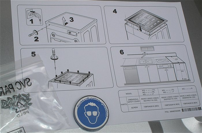 hq8 Unterbau-Blech Stahl verzinkt für Waschmaschine LG AF-B600N 1350605  EAN 4005161141230