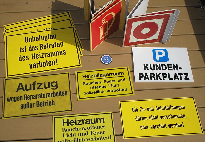 hq1 großer Posten diverse Schilder Aufkleber Warnzeichen Kennzeichen Gebotszeichen 