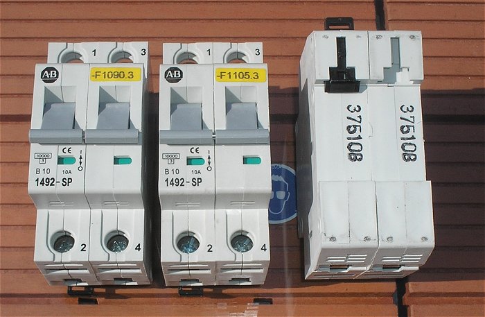 hq1 5x Leitungsschutzschalter LS Automat Sicherung B10 A Ampere 2polig AB 1492-SP