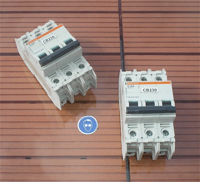 hq Leitungsschutzschalter LS Automat Sicherung C15 A Ampere 3polig Merlin Gerin