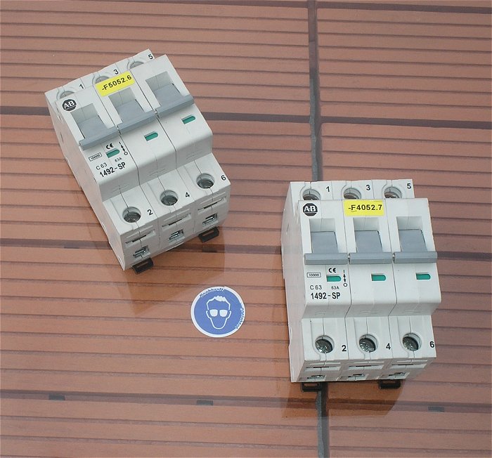 hq Leitungsschutzschalter LS Automat Sicherung C63 A Ampere 3polig AB 1492-SP
