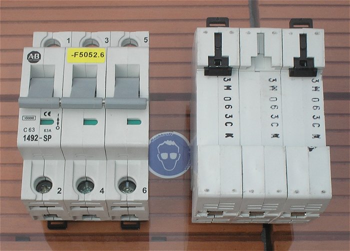 hq1 Leitungsschutzschalter LS Automat Sicherung C63 A Ampere 3polig AB 1492-SP