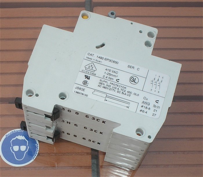 hq2 Leitungsschutzschalter LS Automat Sicherung C63 A Ampere 3polig AB 1492-SP