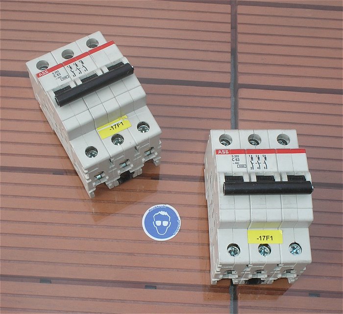 hq Leitungsschutzschalter LS Automat Sicherung C63 A Ampere 3polig ABB S203