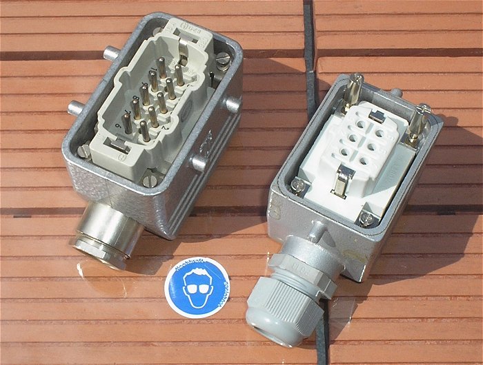 hq1 1x Last Stecker 10polig male männlich + 1x Buchse Kupplung 6polig female weiblich