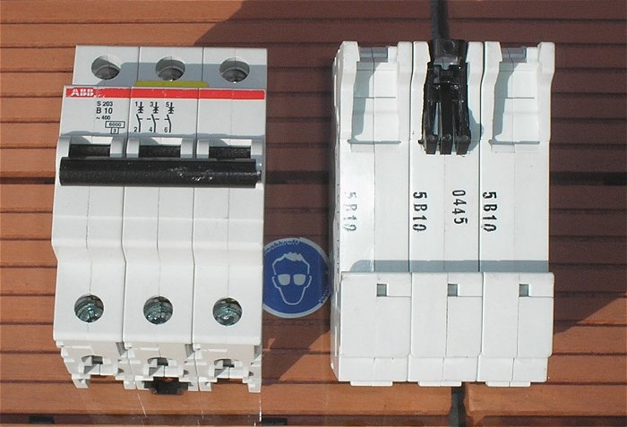 hq1 Leitungsschutzschalter LS Automat Sicherung B10 A Ampere 3polig ABB S203