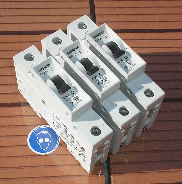 hq 3x Leitungsschutzschalter LS Automat Sicherung C10 A Ampere 1polig Siemens 5SX21