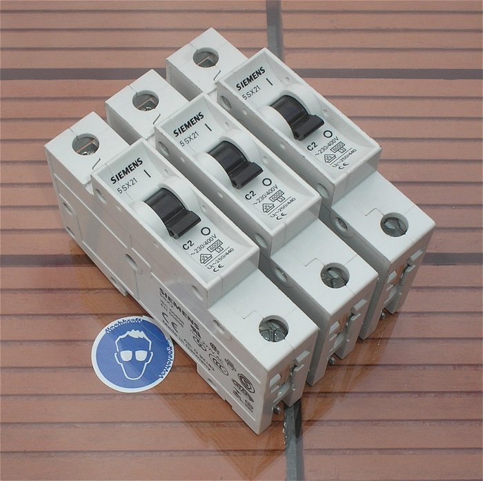 hq 3x Leitungsschutzschalter LS Automat Sicherung C2 A Ampere 1polig Siemens 5SX21