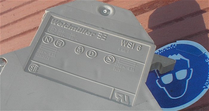 hq5 Sicherungsklemme 5x20 6,3A 6mm² Weidmüller WSI6 20V-30V DC 40V-60V AC LED rot
