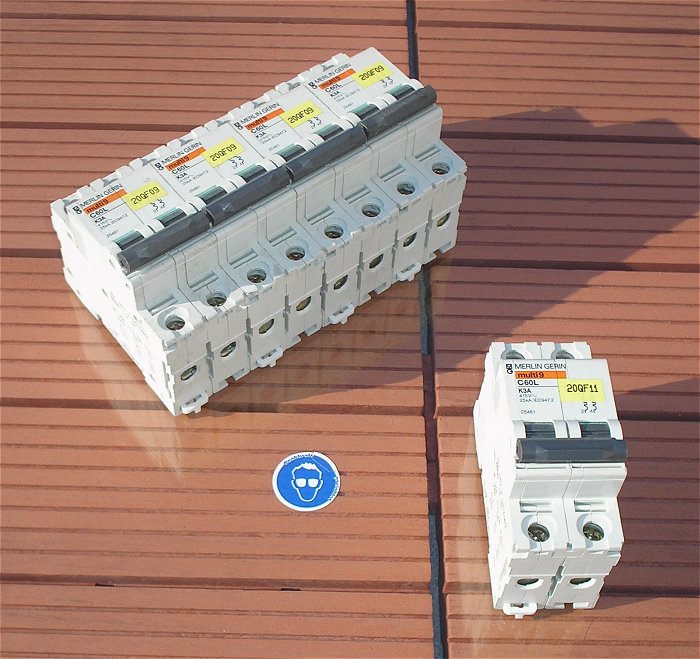 hq Leitungsschutzschalter LS Automat Sicherung K3 A Ampere 2polig Merlin Gerin