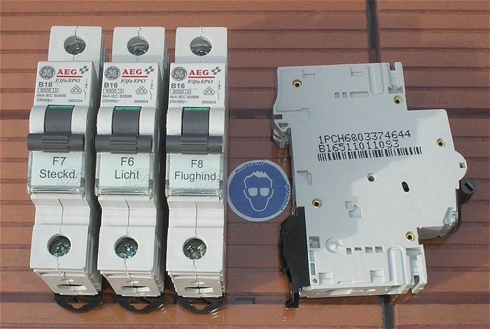 hq1 6x Leitungsschutzschalter LS Automat Sicherung B16 A Ampere 1polig General Electric