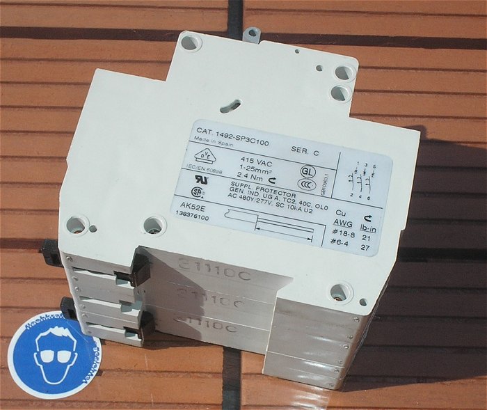 hq2 Leitungsschutzschalter LS Automat Sicherung C10 A Ampere 3polig AB 1492-SP
