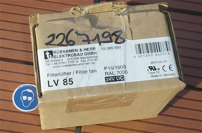 hq3 Lüfter Filterlüfter 80mm 24V Volt DC Rübsamen Herr LV85 10085550 EAN 4251252200779