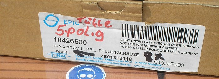 hq3 8x Tüllengehäuse für 5polig Steckeinsatz Lapp Contact Epic 10426500 4501812116