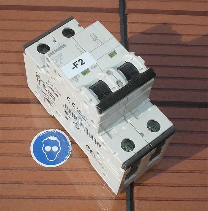 hq Leitungsschutzschalter LS Automat Sicherung C1 A Ampere 2polig Siemens 5SY62 MCB