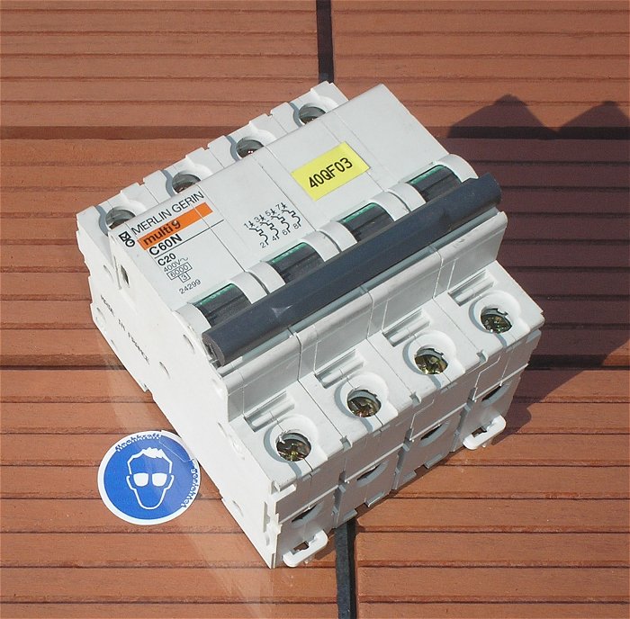 hq Leitungsschutzschalter LS Automat Sicherung C20 20A Ampere 4polig Merlin Gerin