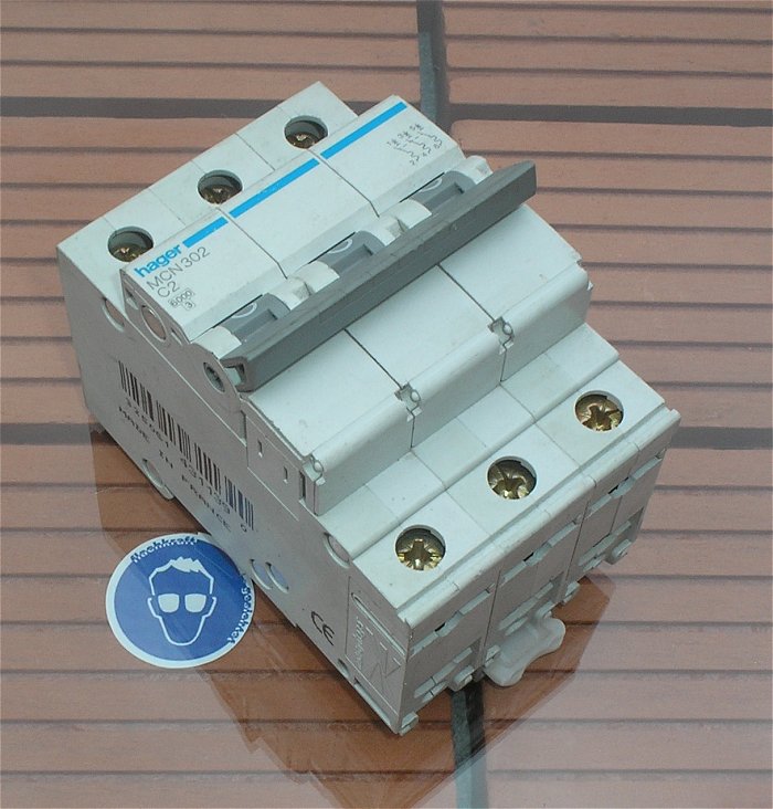 hq Leitungsschutzschalter LS Automat Sicherung C2 A Ampere 3polig Hager MCN 302