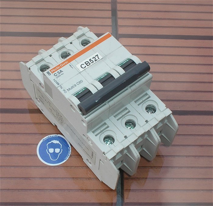 hq Leitungsschutzschalter LS Automat Sicherung C3 A Ampere 3polig Merlin Gerin