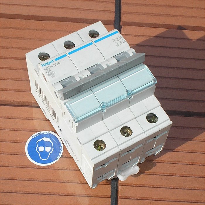hq Leitungsschutzschalter LS Automat Sicherung C4 A Ampere 3polig Hager MCN 304