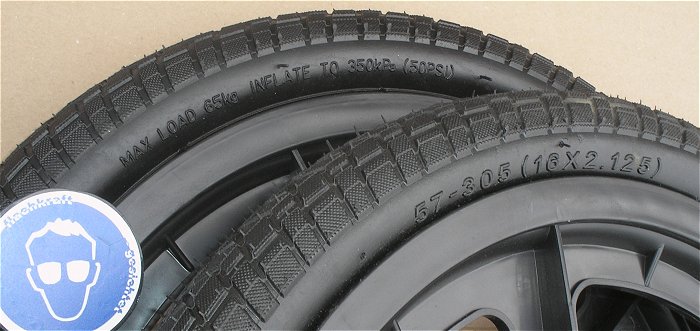 hq5 Reifen Schlauch Mantel Felge Kugellager 16Zoll 40cm für Anhänger EAN 4250525314885