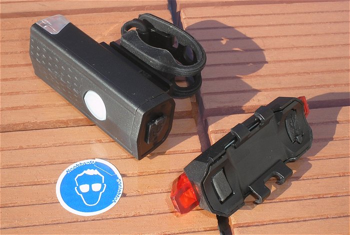 hq2 Fahrradbeleuchtung 2 in 1 LED USB Akku wiederaufladbar Jolintek Xtbikelight-2pcs