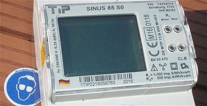 hq2 Stromzähler 3x 230V Volt 400V AC 0,25-5(85)A 50Hz TIP Sinus 85 S0