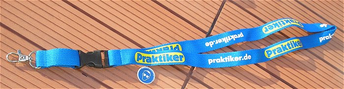 hq1 2 Stück Schlüsselbänder Lanyard blau gelb weiß Logo Werbung Clip und Karabiner