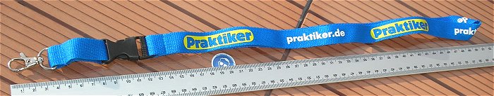 hq4 2 Stück Schlüsselbänder Lanyard blau gelb weiß Logo Werbung Clip und Karabiner