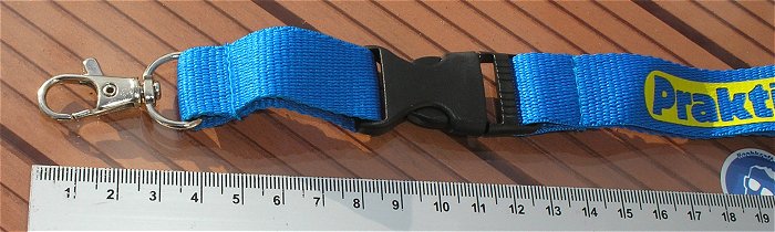 hq5 2 Stück Schlüsselbänder Lanyard blau gelb weiß Logo Werbung Clip und Karabiner 
