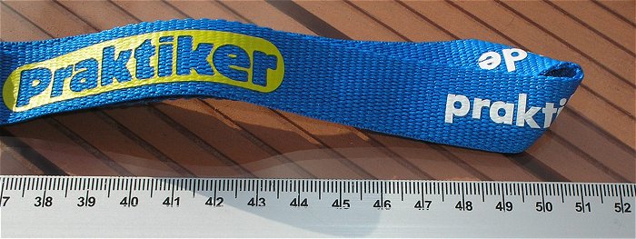hq6 2 Stück Schlüsselbänder Lanyard blau gelb weiß Logo Werbung Clip und Karabiner 