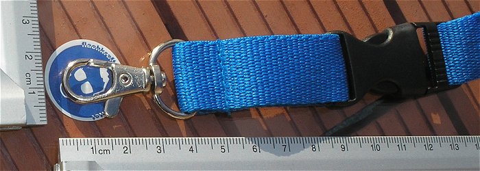 hq7 2 Stück Schlüsselbänder Lanyard blau gelb weiß Logo Werbung Clip und Karabiner