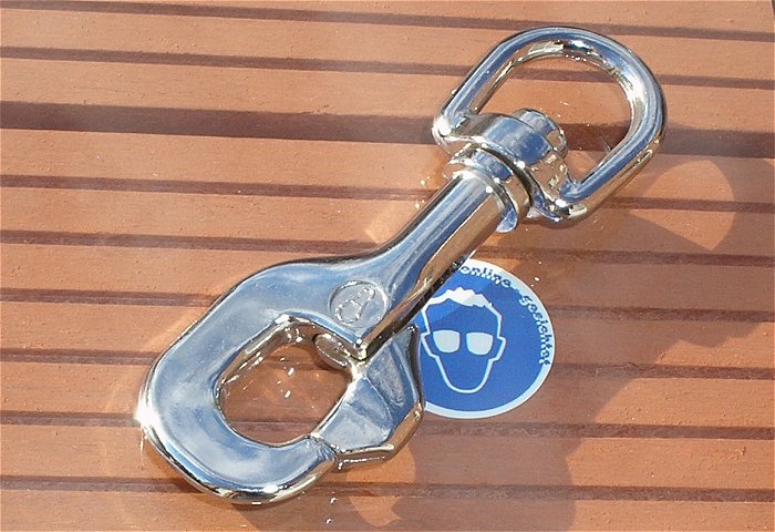 hq1 Karabiner Bolzenkarabiner Zinklegierung Druckguß verchromt ca 90x30mm