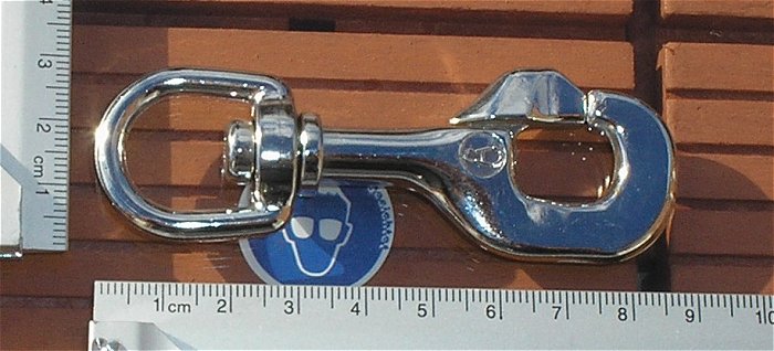 hq2 Karabiner Bolzenkarabiner Zinklegierung Druckguß verchromt ca 90x30mm