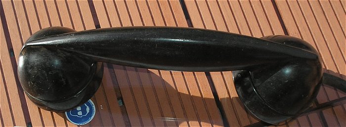 hq1 ein alter Telefonhörer Bakelit Farbe schwarz mit 2x Klinkenstecker ohne Zubehör
