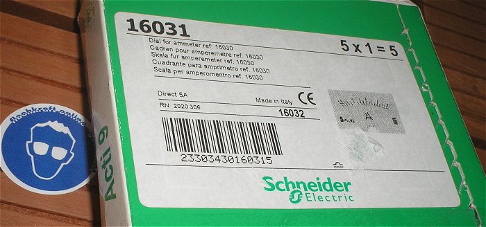 hq2 5x Skala Blende Amperemeter 5A Schneider Electric 16031 EAN 3303430160311