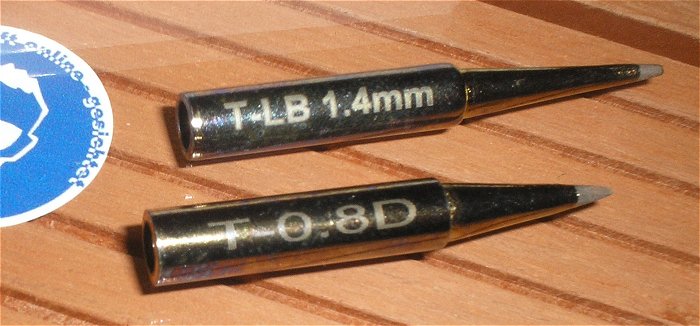 hq1 Lötspitze Soldering Tip 1x T-0.8D und 1x T-LB 1,4mm Toolcraft 1647029 EAN 4053199518982