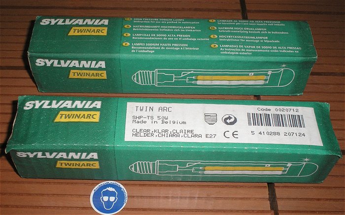 hq2 Leuchtmittel Natriumdampflampe Sylvania Twin Arc SHP-TS 50W E27 20712 EAN 5410288207124