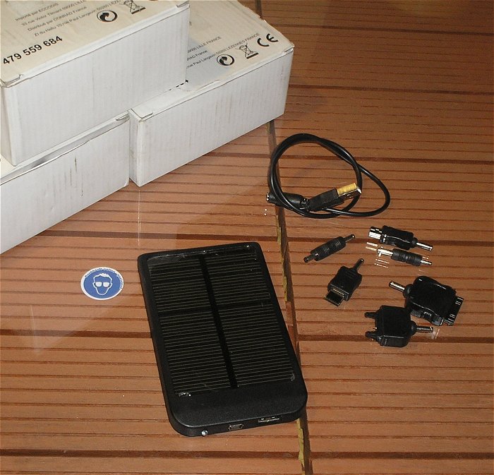 hq 3x Powerbank Solar USB 5V Akku 1500mAh Li-Po Solarzelle 0,7W Eccodis EAN 3700166000070