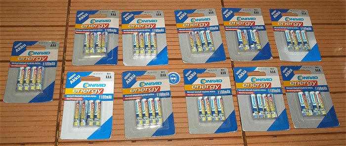 hq5 4x Micro AAA Akku NIMH 1,2V Volt 1100mAh Conrad Energy 97030788 EAN 4016138436846