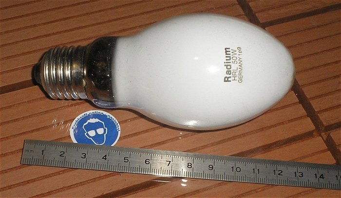 hq1 5x Leuchtmittel Entladungslampe Radium HRL50W HRL 50W Watt E27