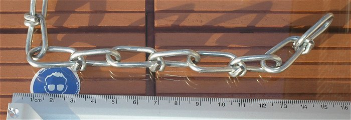 hq1 ca 10m 10 Meter Kette Knotenkette Stahl verzinkt Typenschild Fragezeichen