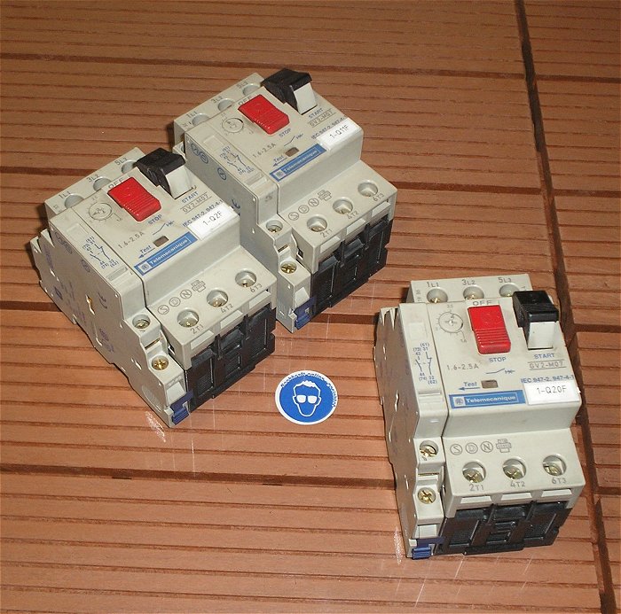 hq Motorschutzschalter 1,6-2,5A Ampere Telemecanique GV2-M07 + GV2-AN11 1S1Ö