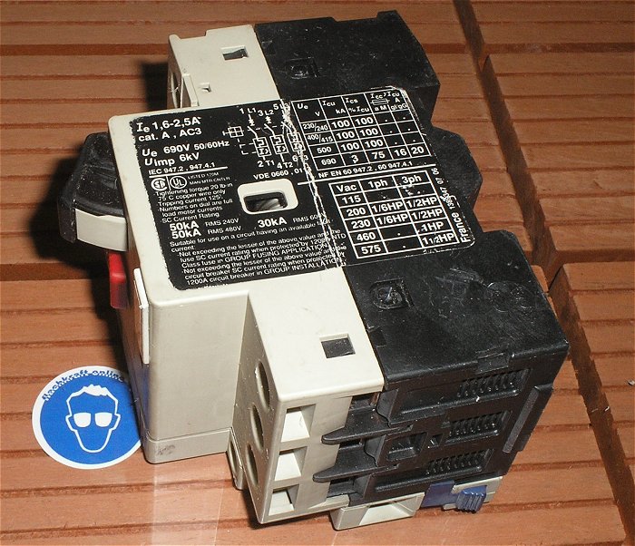 hq3 Motorschutzschalter 1,6-2,5A Ampere Telemecanique GV2-M07 + GV2-AN11 1S1Ö